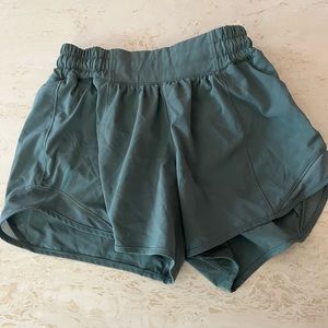 Green lululemon hotty hot shorts